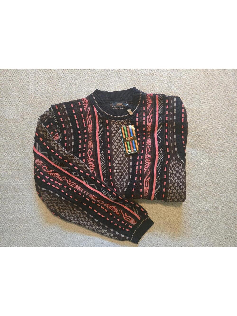 Steven Land Sweater M (NWT) | Retro Jacquard Pattern Knit